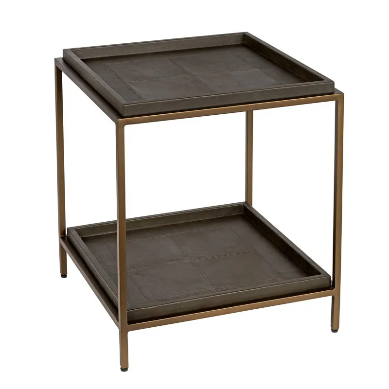 Sidebord skinn 50x50 messingramme | Home Factory