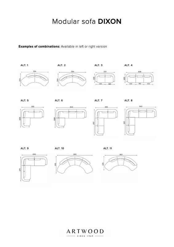 Dixon 1,5-seter venstre | Artwood