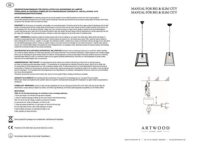 Slim City taklampe | Artwood