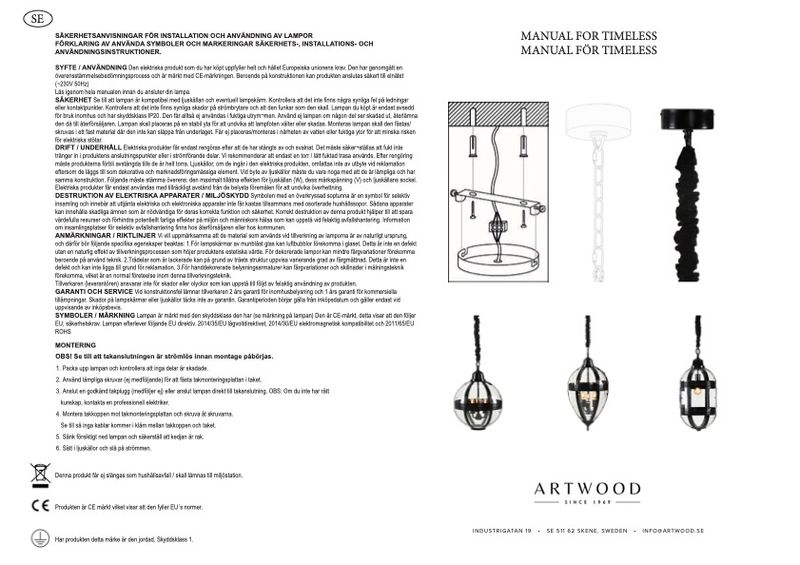 Timeless Octangonal taklampe | Artwood