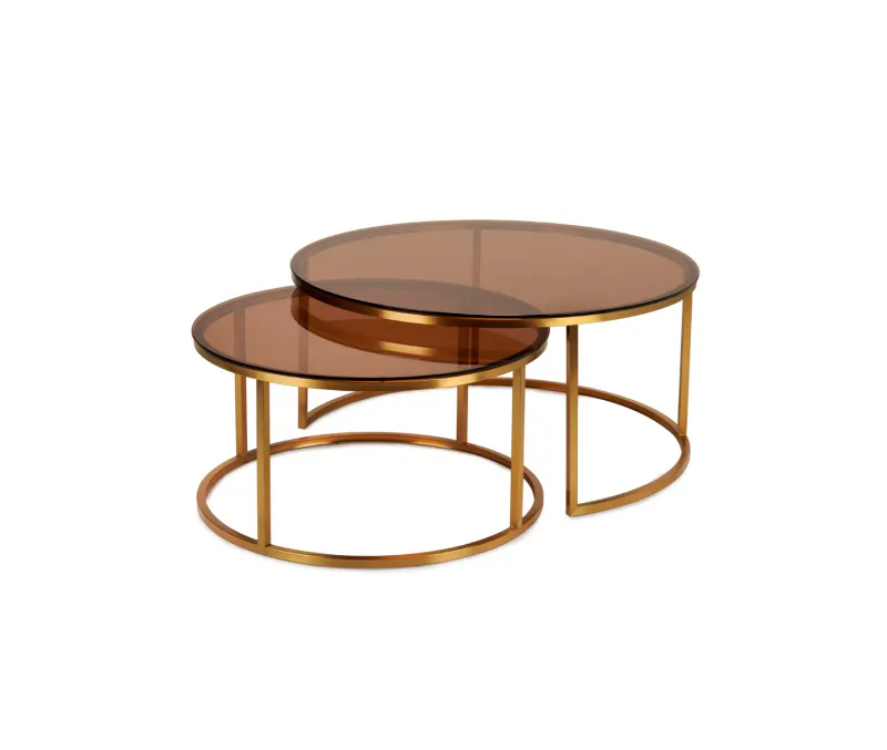 Oceanside gold/glass sofabord | Home Factory