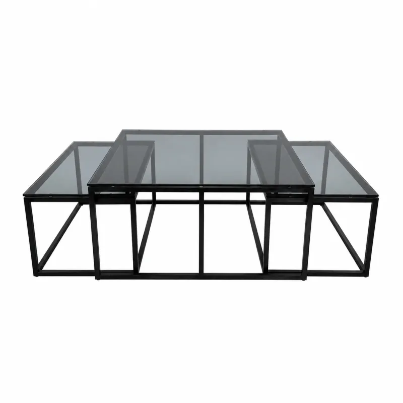 Oceanside glass sofabord kvadratisk 3-set | Home Factory