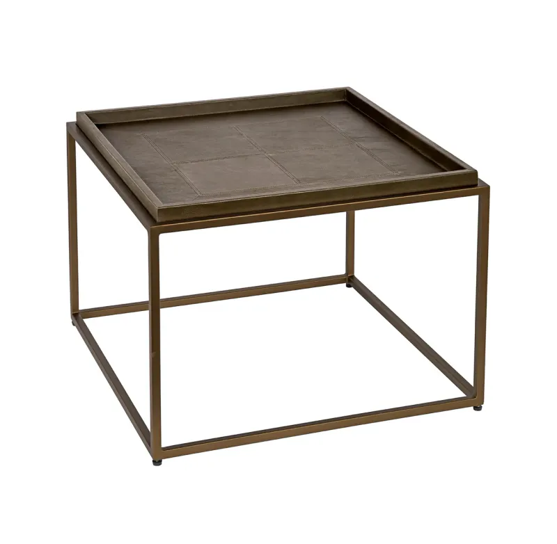Sidebord skinn 60x60 messingramme | Home Factory 