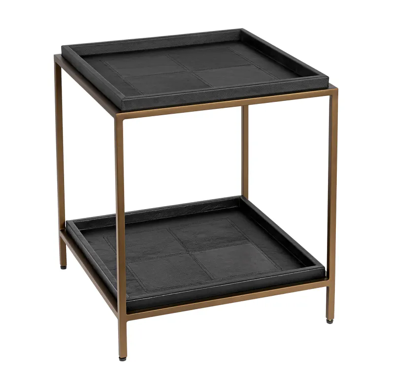 Sidebord skinn 50x50 messingramme | Home Factory
