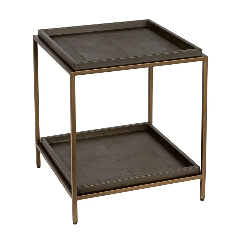 Sidebord i skinn 50x50 cm | Home Factory